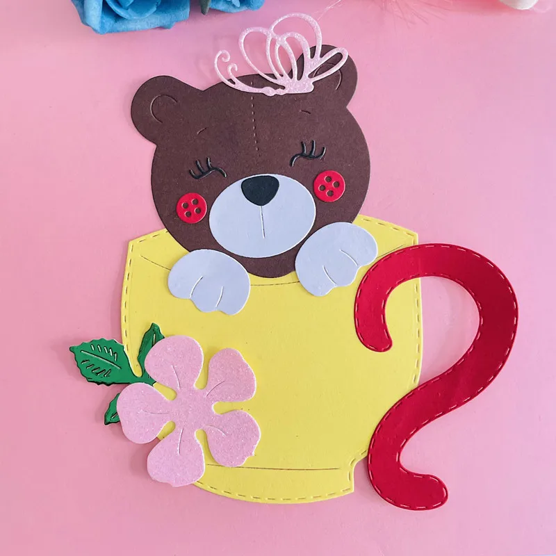 Милая животная чашка медведь украшение штампованные металлические штампы