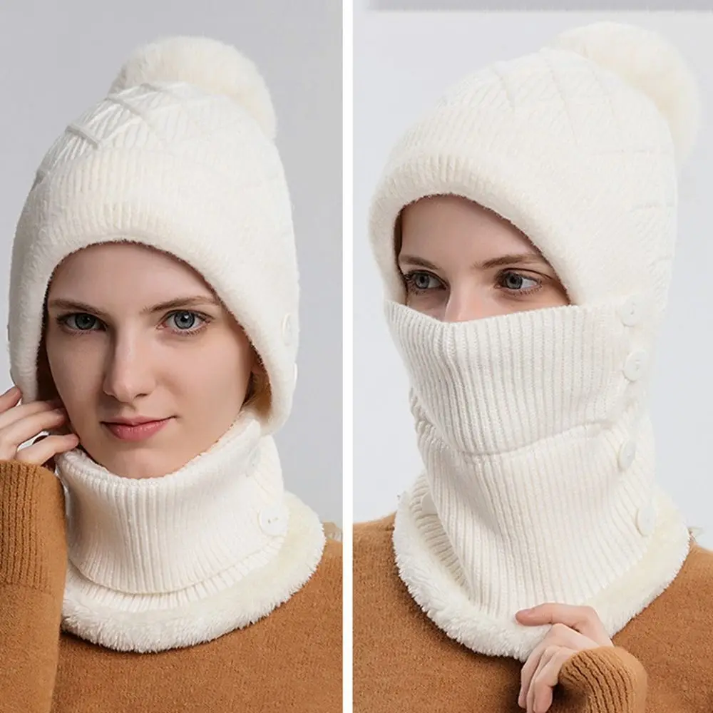 Зимняя теплая шерстяная шапка с защитой ушей модная мягкая плюшевая Шапка-шарф