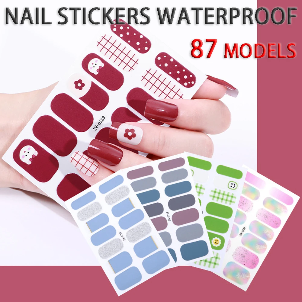 

Nail Art Stickers Fashion Waterproof Full Wraps Self Adhesive Manicure Decoracion Products 3D Flower Nails Strips Sticker Set
