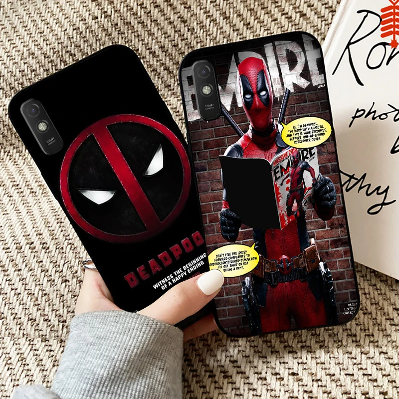 

Marvel Deadpool Phone Case For Xiaomi Redmi 9A Case For Redmi 9AT TPU Back Coque Soft Carcasa Silicone Cover Black