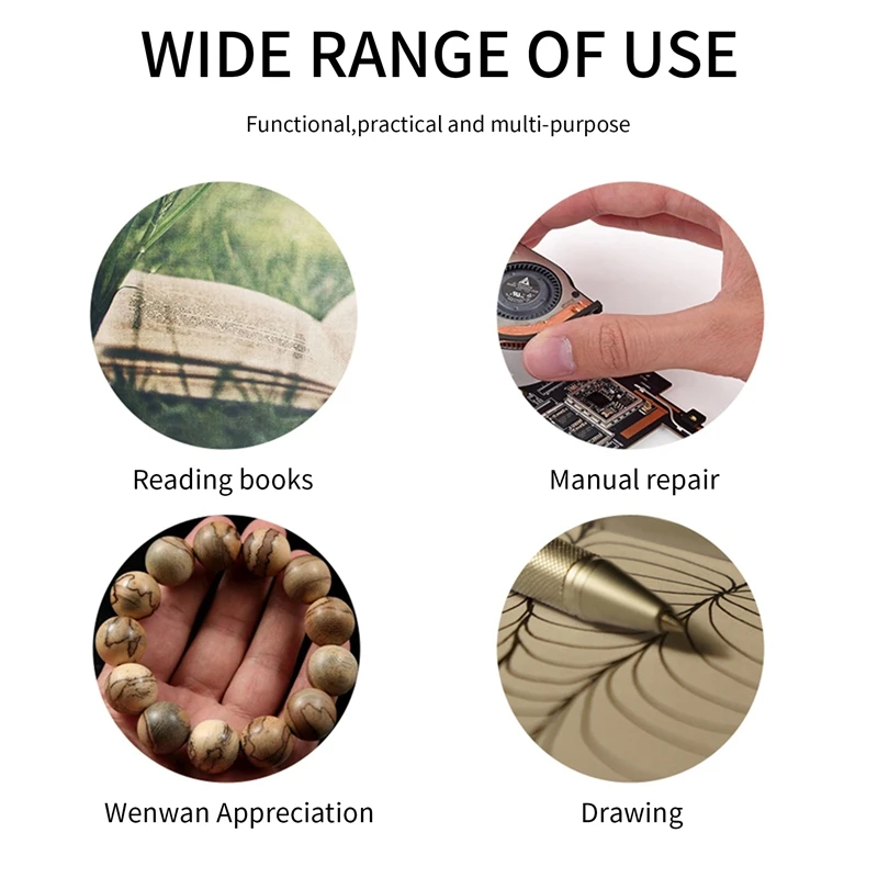 

Ручная Лупа 3X 8X, Настольная Светодиодная лампа с подсветкой, увеличительное стекло, перезаряжаемая Лупа светильник кой для творчества, хобб...