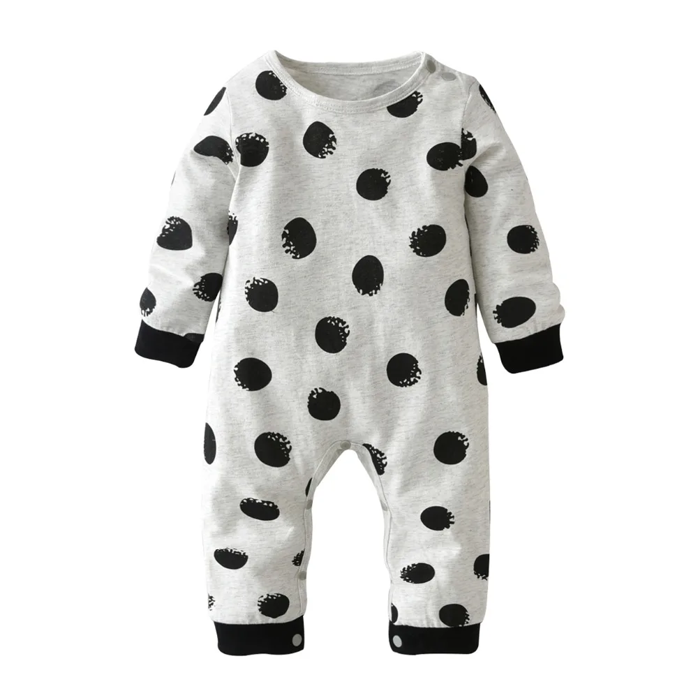 2021 Hot selling Fashion Baby Boy Girl Clothes Newborn Toddler Long-sleeved Dot jumpsuit Infant Clothing set Outfits | Детская одежда и