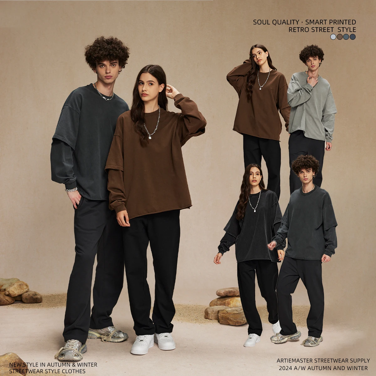 Футболка с длинным рукавом и круглым вырезом цвет в ассортименте