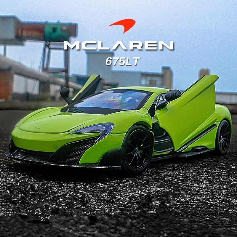 

Модель спортивного автомобиля Mclaren 675LT Welly 1:24 из сплава, Коллекционная модель литая, модель автомобиля, имитация автомобиля, детские игрушки, подарок B176