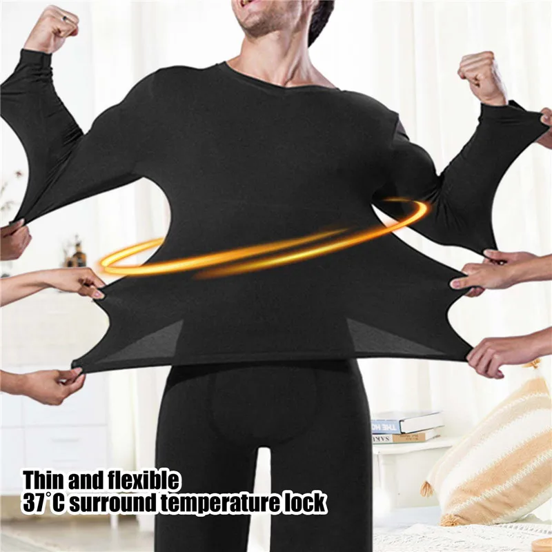 

Самонагревающийся комплект термобелья 37 ℃ постоянное термобелье Топы + брюки мужские терморубашка с длинным рукавом Брюки Теплый Костюм М...