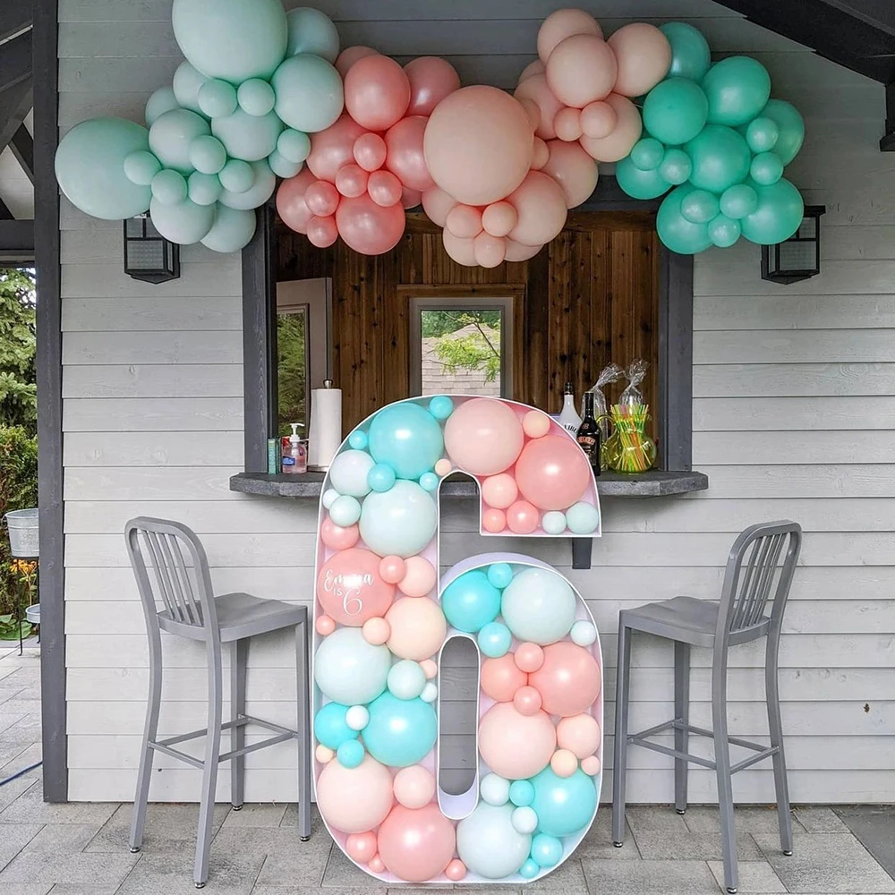

73cm Large Number Mosaic Balloon Frame DIY Number 0-9 Balloon Filling Box Kids Adult Birthday Party Anniversary Wedding Backdrop