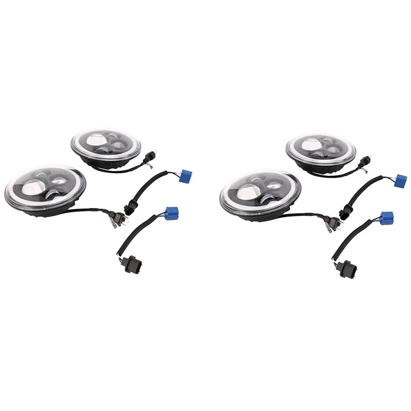 

4x 7-дюймовая фонарь с кольцом Halo, янтарный сигнал поворота DRL 120 Вт для Suzuki Samurai SJ413 SJ410 1980-1985