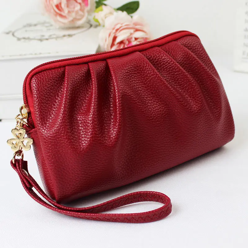 Korean Fashion Handbag Ruffled Handbag Mobile Phone Bag Wrist Coin Purse Clutch Bag Luxury Day Clutches Purses and Handbag