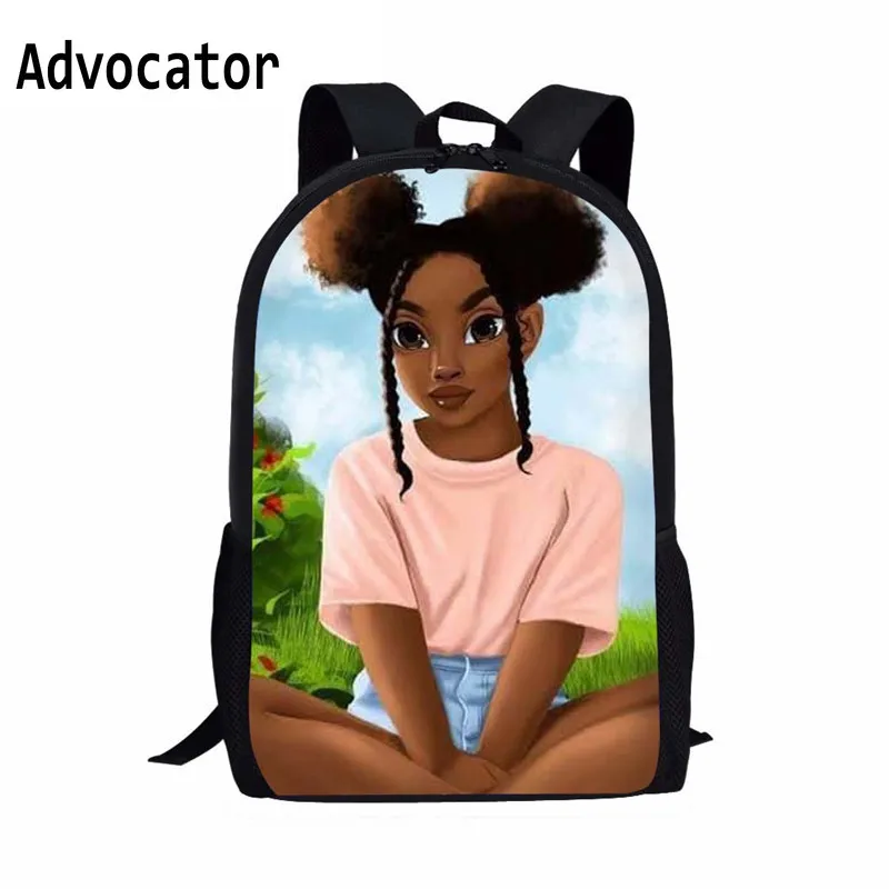2022 New 3 Pieces Fashion Afro Black Girls Design Teen Backpacks Boys Girls School Bags Pencil Case Shoulder Bags