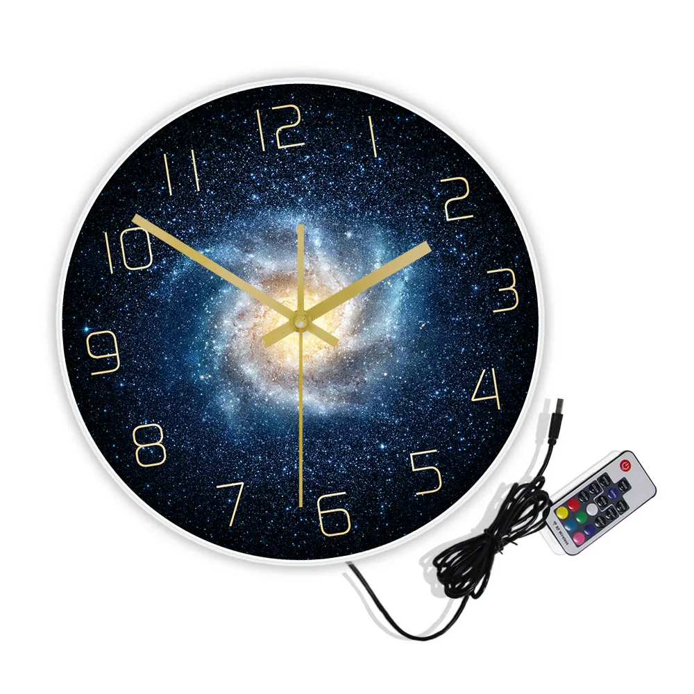 Настенные часы Galaxy космос для гостиной тихие туманность звезды настенное