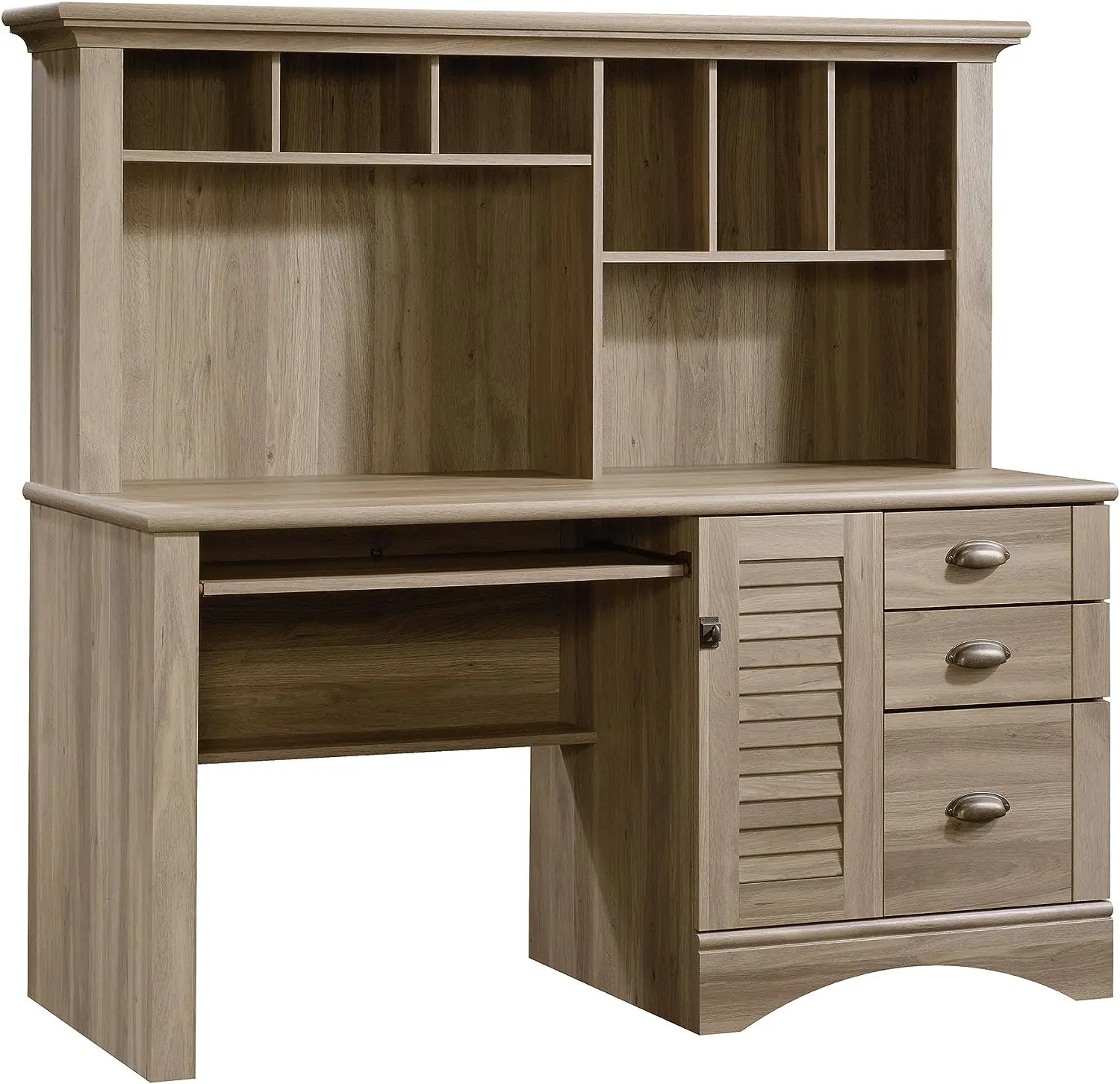 

View Computer Desk with Hutch, Salt Oak finish