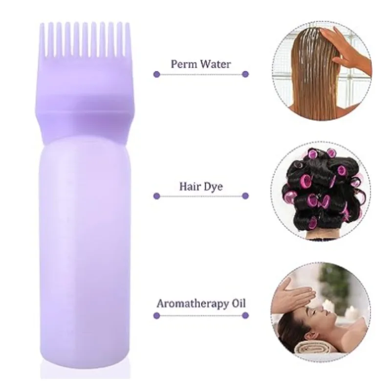 

4 Color 180ML Hair Dye Applicator Brush Bottles Dyeing Shampoo Bottle Oil Comb Hair Dye Bottle Applicator Hair Coloring Tool