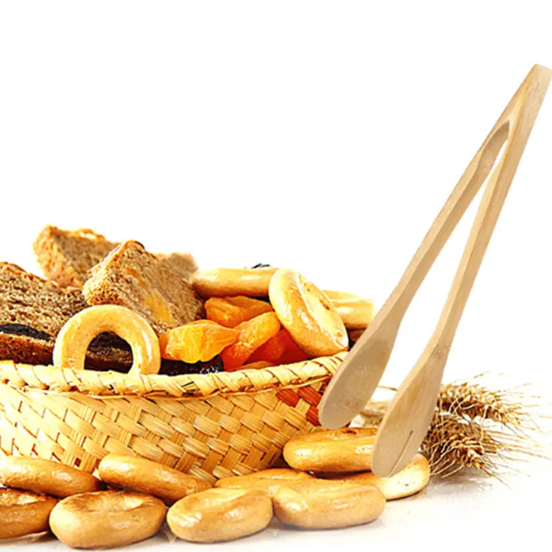 Многоразовые бамбуковые щипцы для тостов, кухонная утварь, щипцы для ...