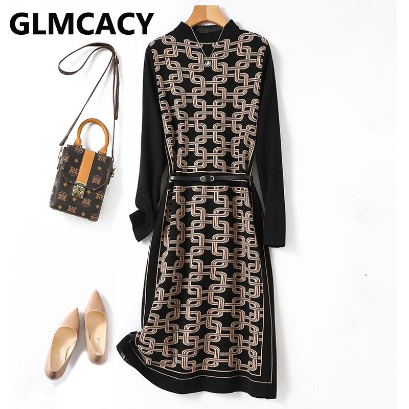 

Women's Elegant Plus Size Knit Sweater Dress