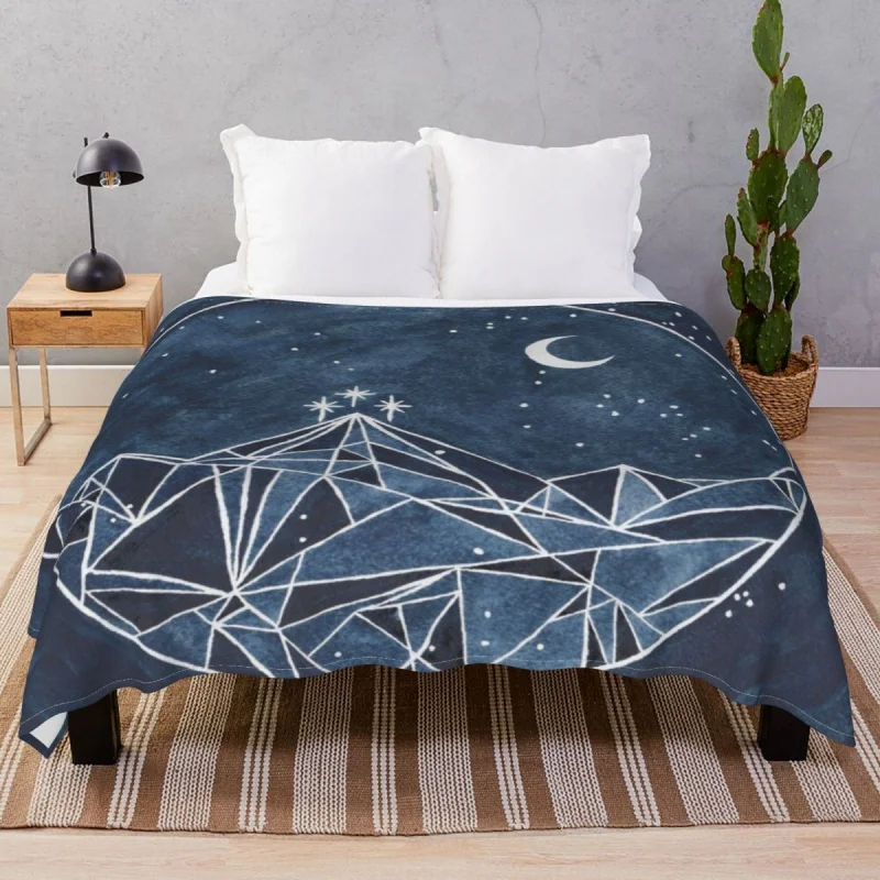 

Moon And Stars Blanket Coral Fce Autumn Multifuion Throw Thick blankets for Bedding Home Cou Travel Cinema
