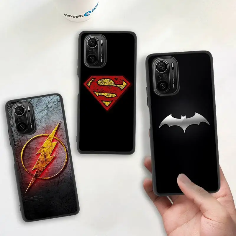 

The Flash Batman Superman Wonder Woman badge Phone Case for Redmi 9A 8A Note 11 10 9 8 8T Redmi 9 K20 K30 K40 Pro Max soft Cover