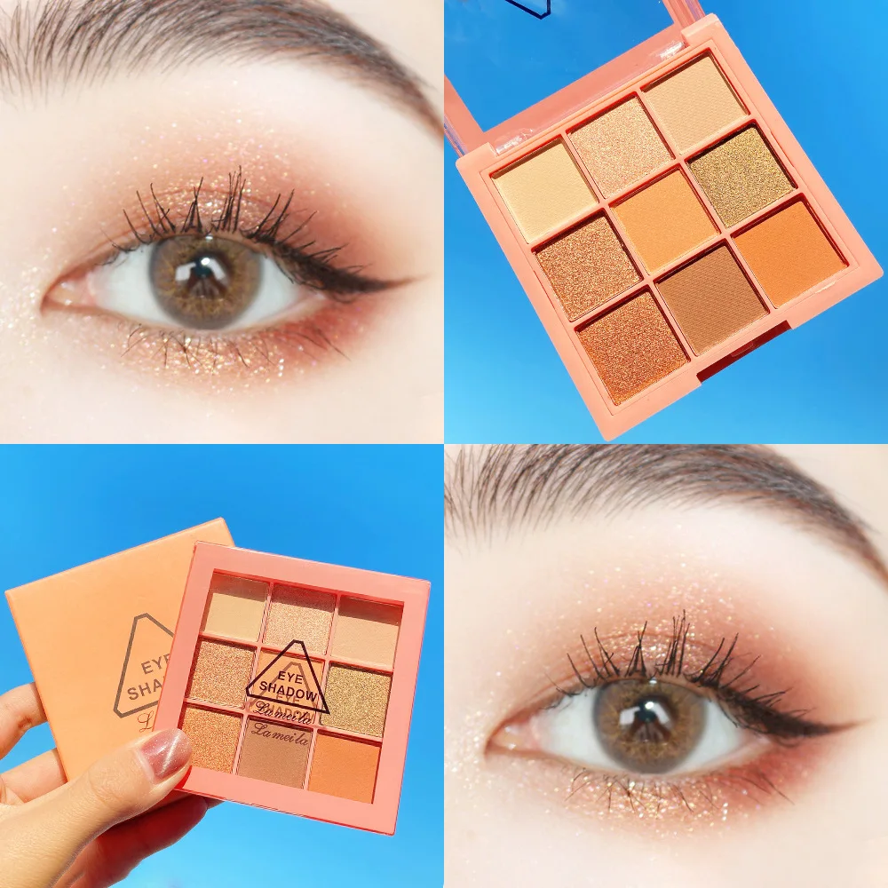 

Mode Eyeshadow Palette 9 Kleuren Matte Oogschaduw Palette Glitter Oogschaduw Make-Up Naakt Make Set Cosmetica