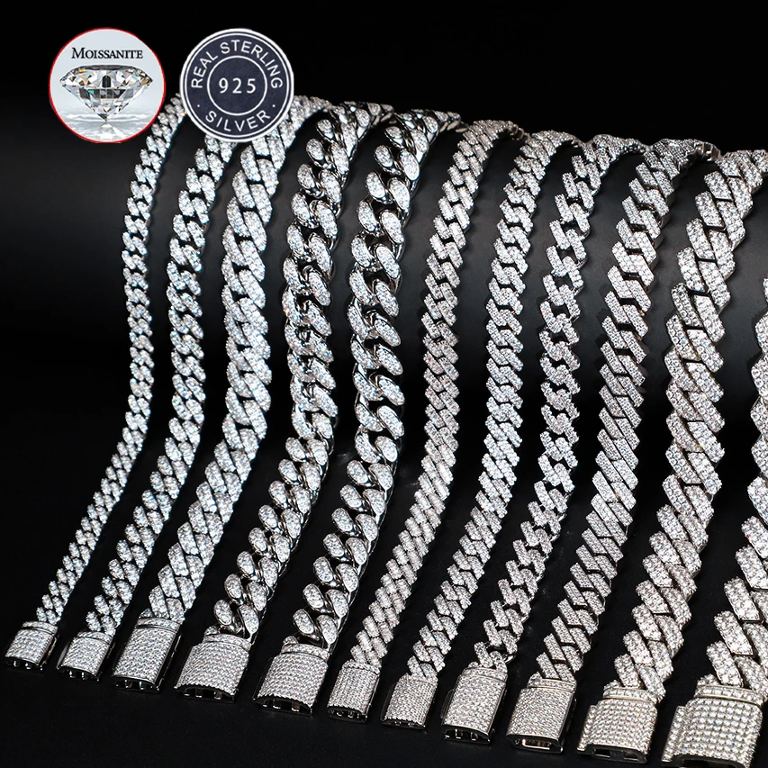 Готовый к отправке 6/8/10/15 мм стерлингового серебра 925 пробы Vvs Муассанит Мужчины