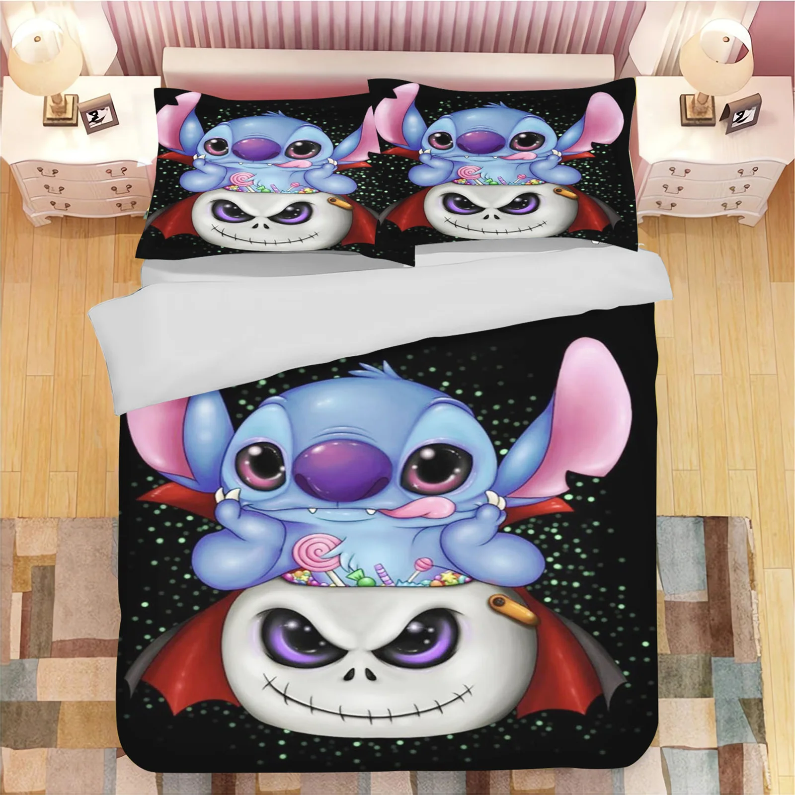 Пододеяльник Disney Stitch мультфильм аниме детский комплект с милым принтом