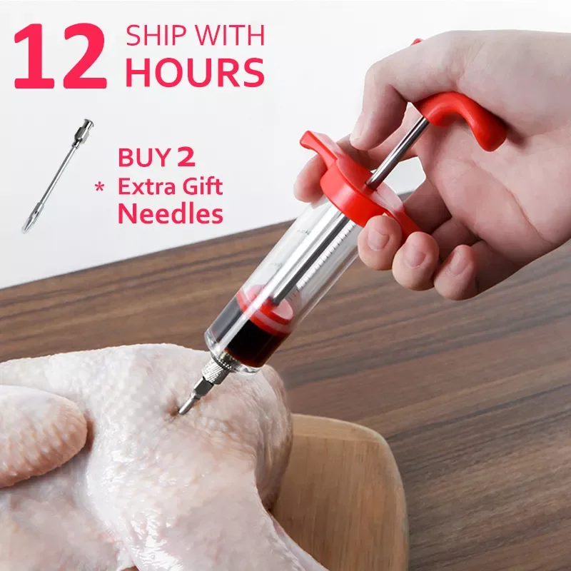 

NEW IN Flavor needle Turkey pork bbq steak meat sauces syringes marinades kitchen accessories Spices cooking tools kitchen gadge