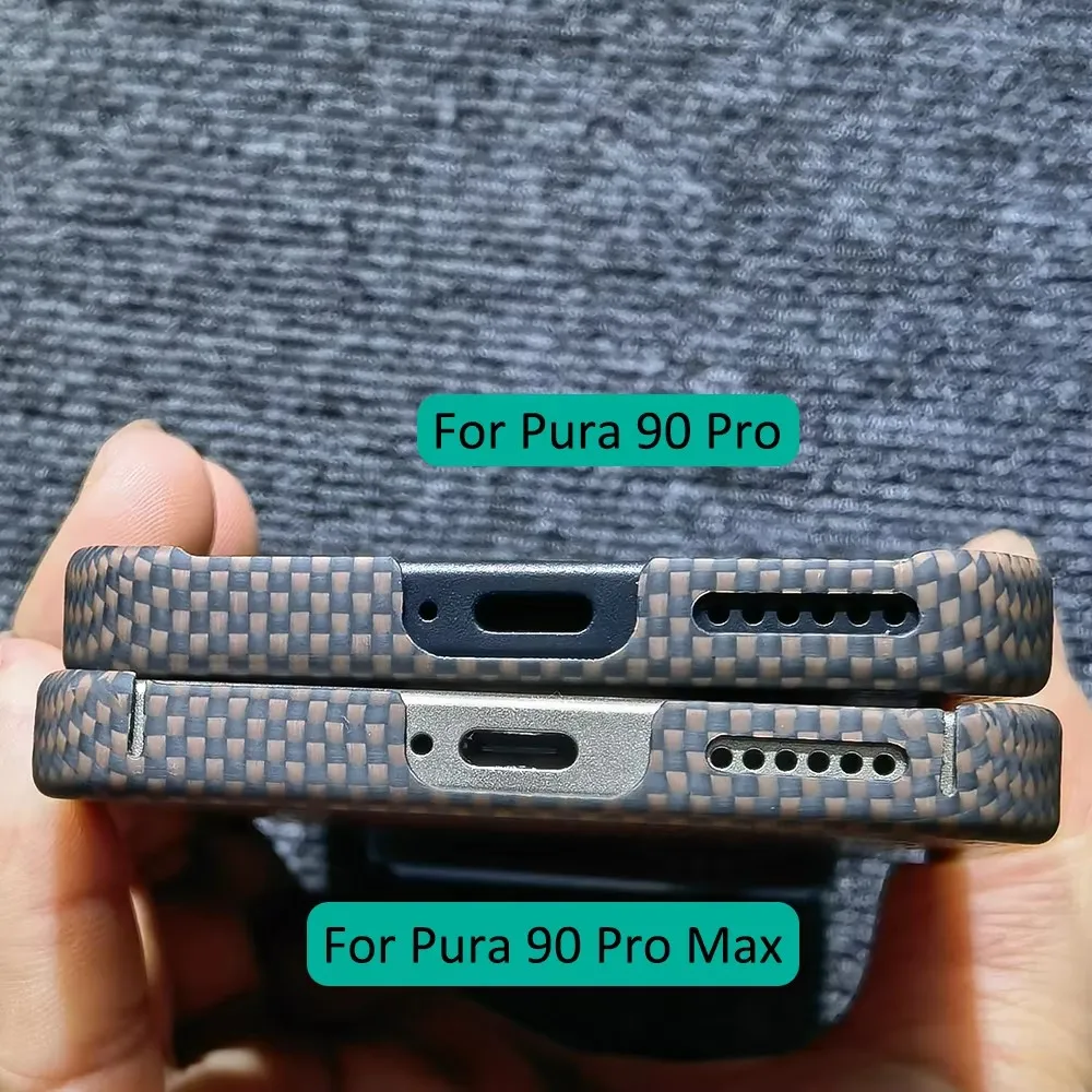 Высококачественный чехол из настоящего углеродного волокна и арамида для Huawei Pura 90 Pro  Pura 90 Pro Max с магнитами (art.: 3920da9fbcc00) - 3920da9fbcc00