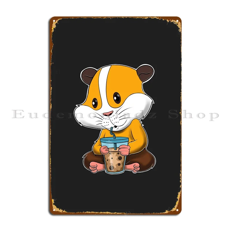 

Boba Tea Kawaii морская свинка металлический знак киноклуб дизайн печатная Настенная роспись жестяной знак плакат