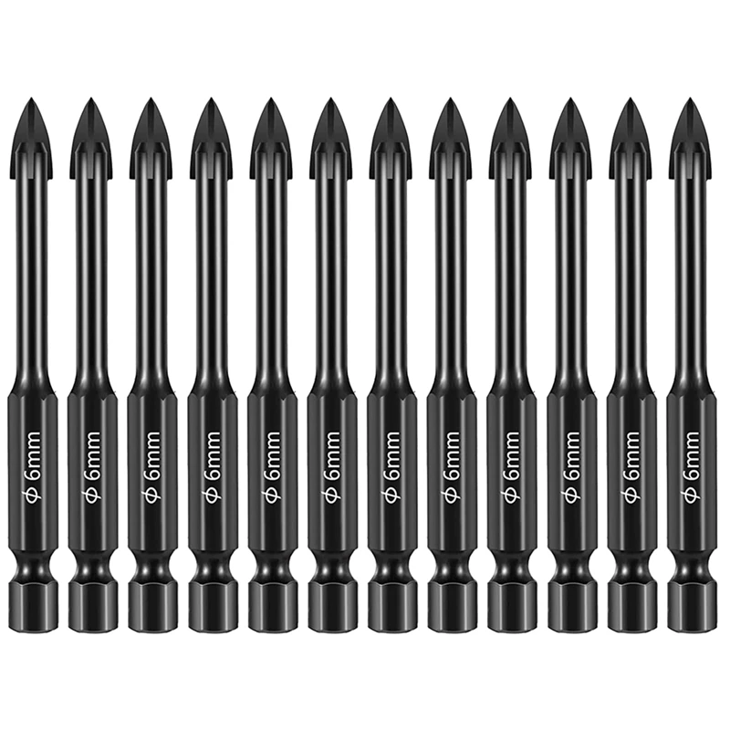 

Набор сверл из стекла и бетона для кирпича, плитки, пластика и дерева, для настенного зеркала и керамической плитки, 12 шт., 6 мм