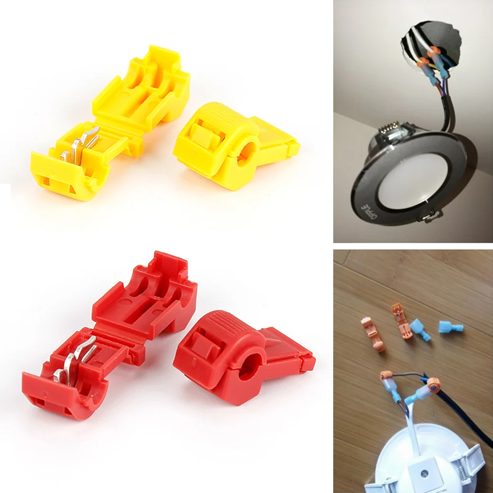 

T-Tap Wire Connectors Self-Stripping Quick Splice Electrical Wire Terminals Nylon Insulated Male Disconnect Assortment Kit