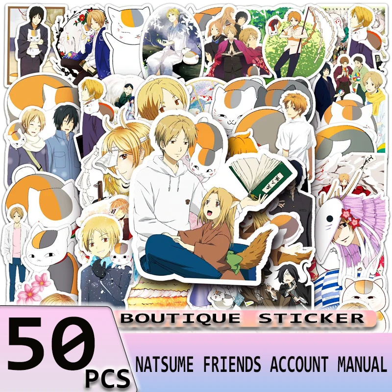

10/30/50PCS Anime Natsume Friends Account Manual Graffiti Stickers for Laptop Fridge Bike Travel Luggage Guitar PVC Waterproof