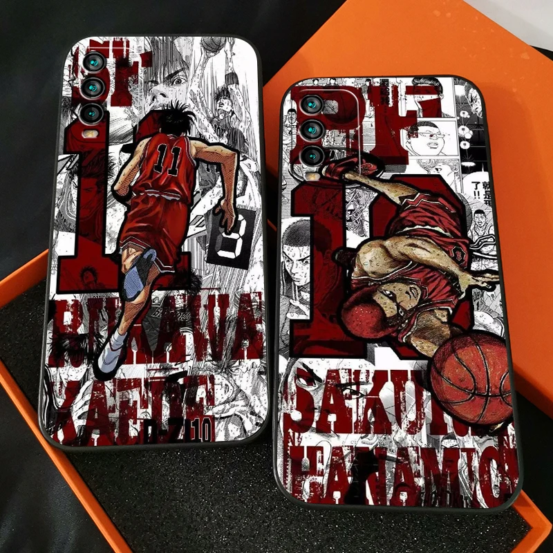 

Sakuragi Hanamichi SLAM DUNK Phone Case For Redmi 9T For Xiaomi Redmi 9T Liquid Silicon Silicone Cover Back Carcasa Black