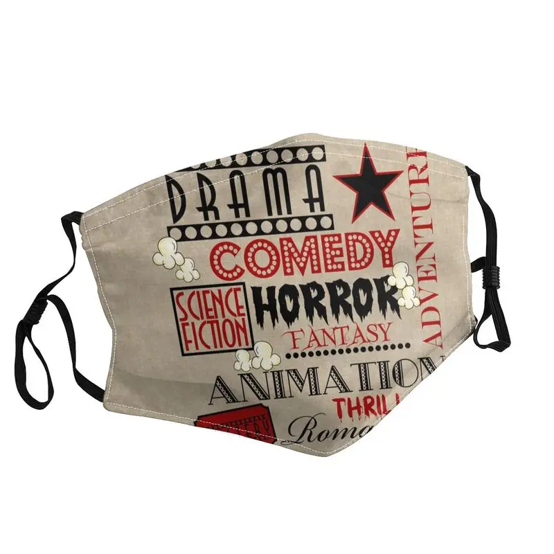 

Movie Theater Cinema Ticket Mouth Face Mask Adult Vintage Production Film Mask Men Anti Dust Protection Respirator Muffle