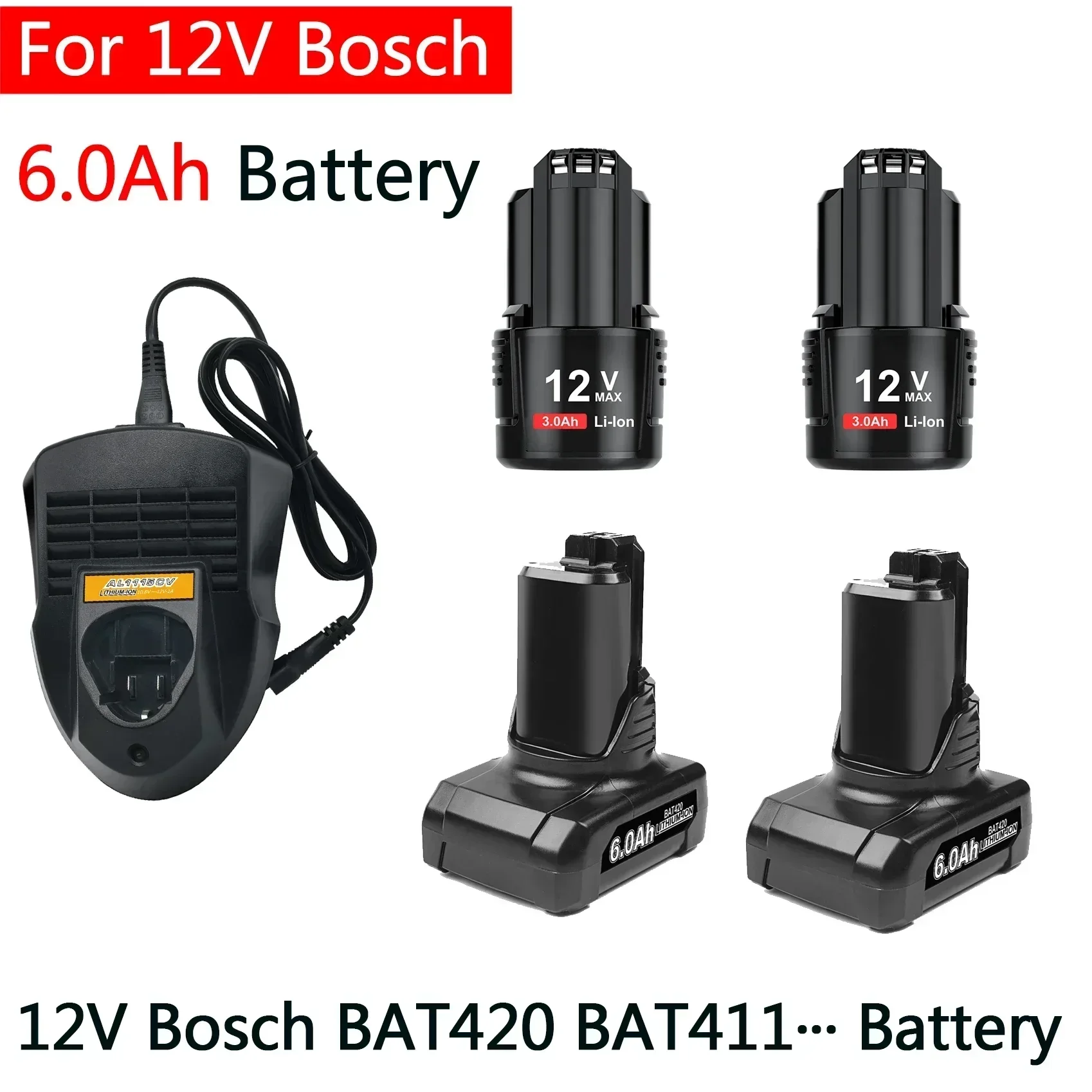 Сменный аккумулятор для Bosch Li-ion BAT420 BAT411 12 В BAT412 BAT413 BAT414 10 8 аккумуляторных