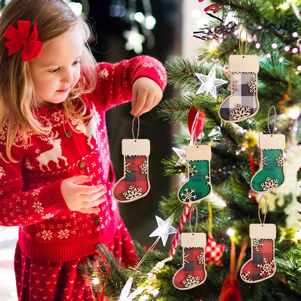 Новый рождественский деревянный кулон для торгового центра украшение окон в