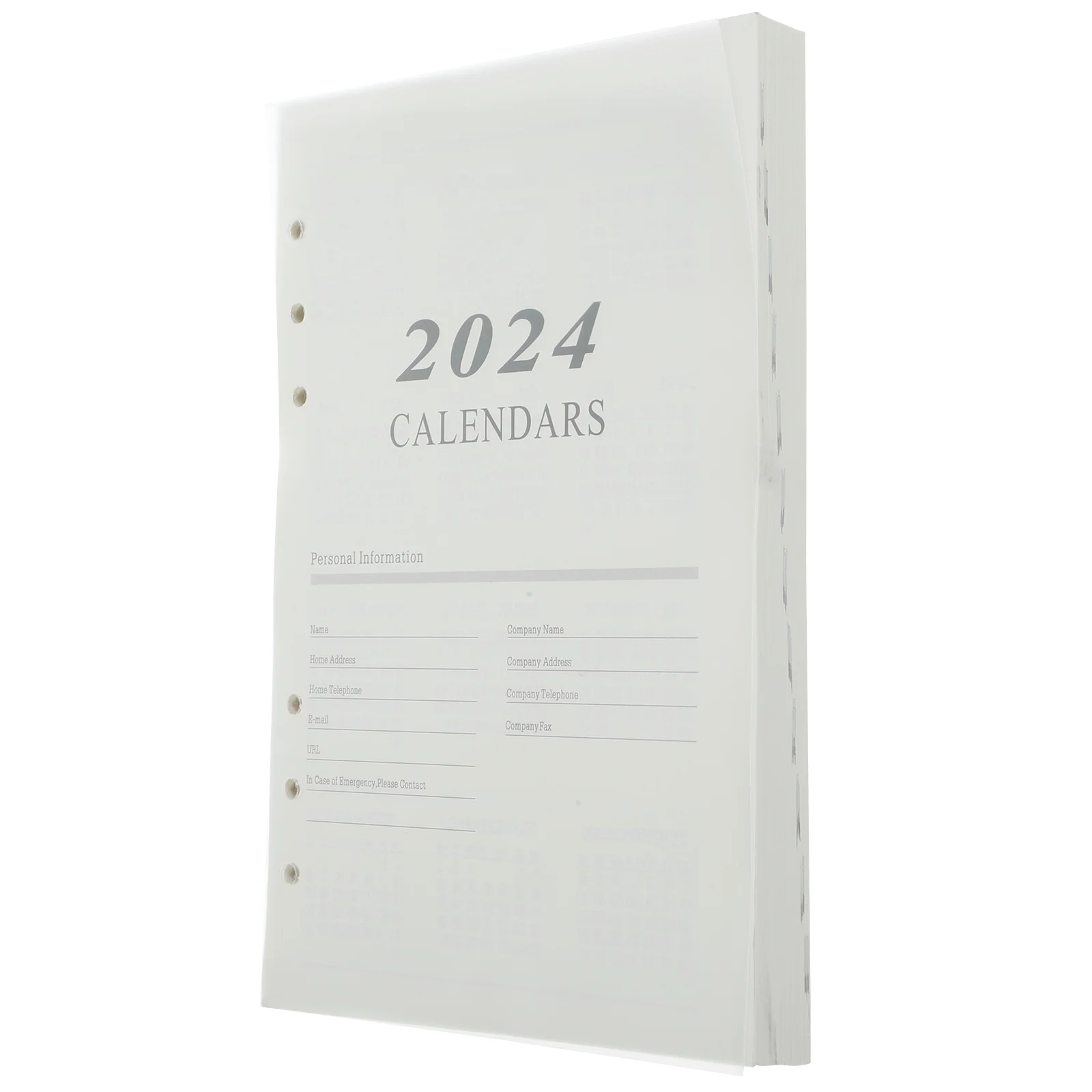 

Blank Calendar 2024 English Agenda Book Page A5 Planner Notebook Delicate Business Planning Students Notepad Paper