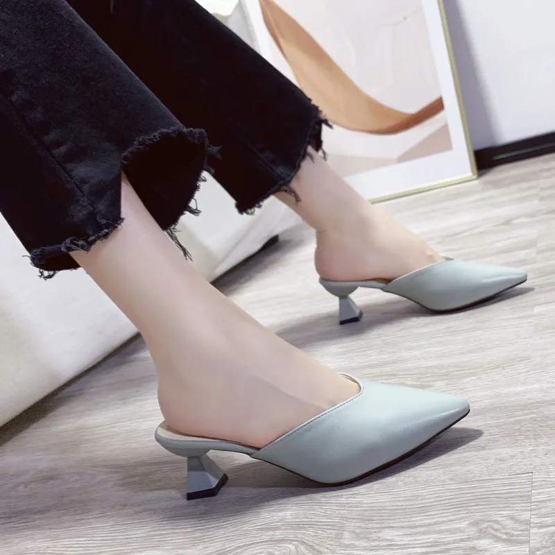

2022 Summer New-style Flat Toe Sandals Pointed Shallow Mouth Stiletto Shoes Women's Sandals