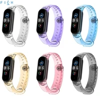 watch strap compatible for xiaomi mi band 7 changing color in light multi color bracelet watchband waterproof wristband