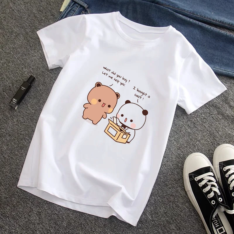 Summer Funny T Shirt For Men WomenShort Sleeve  Female Print Female Thin Tshirts Outdoor Casual Cat Couple White T Shirt images - 6