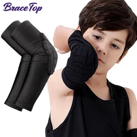 bracetop kidsyouth sports honeycomb compression elbow pads guard protective gear for basketball baseball football volleyball