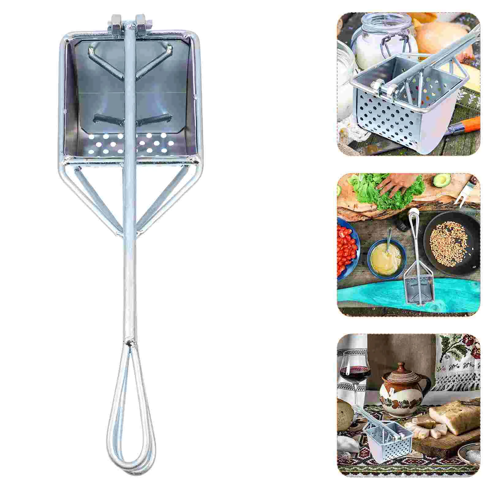 

Кухонный простой выдавливатель из оцинкованного железа для шлака, практичный ручной выдавливатель для сала и стеарина