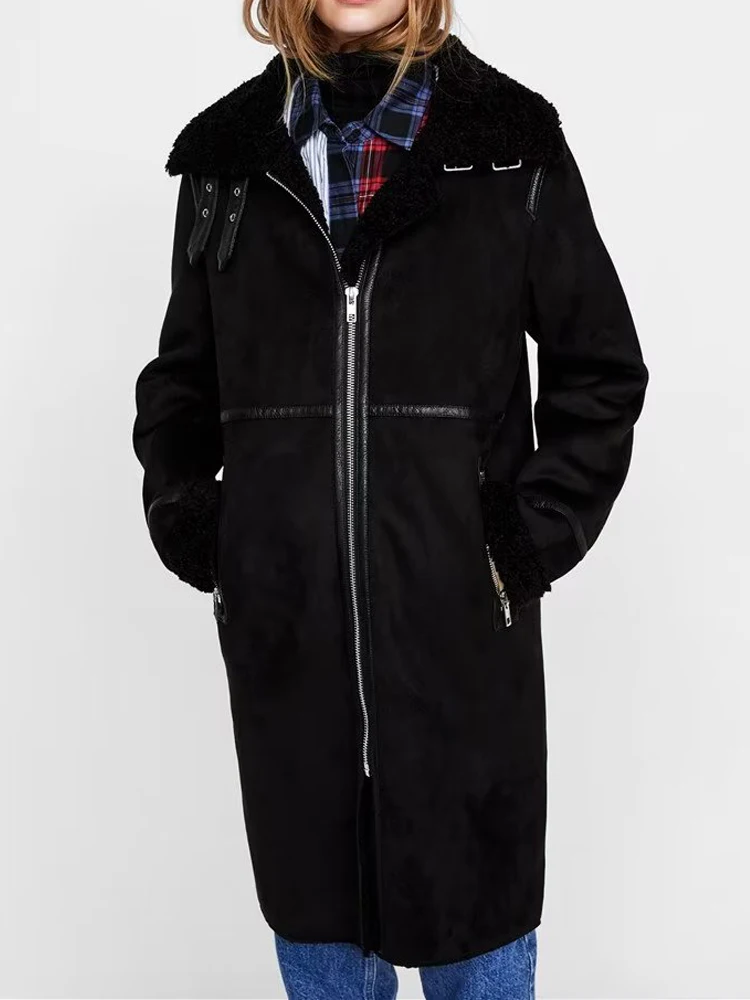 

Women Winter Warm Parkas Jackets Coats 2022 Fashion Wool Liner Thicken Female Elegant Street Parka Overcoat Outerwear