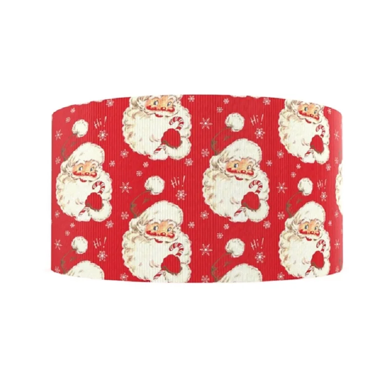 

50 ярдов/партия 16 мм 22 мм 25 мм 38 мм 50 мм 75 мм Рождественская печатная корсажная лента для праздничного подарка «сделай сам» брелки с бантом