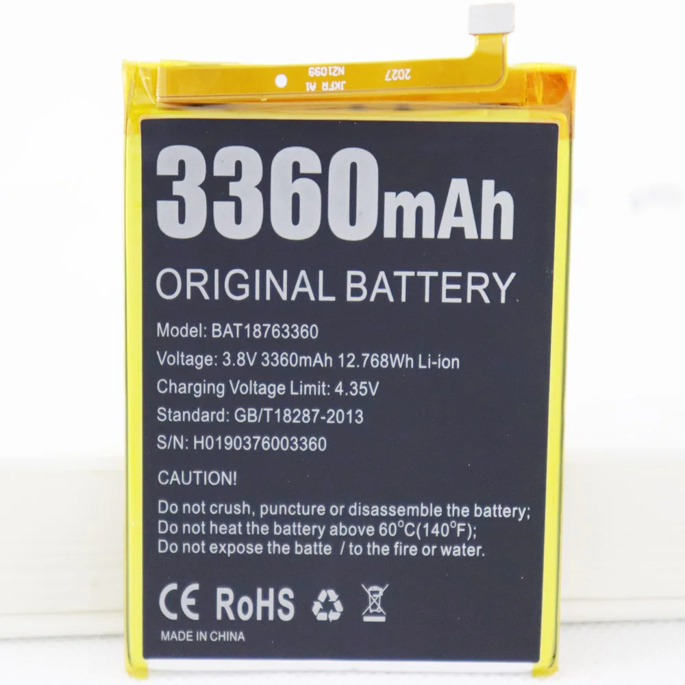 

Оригинальный аккумулятор Date 2022 Для Doogee Y8 Bateria BAT18783400 3400 мАч