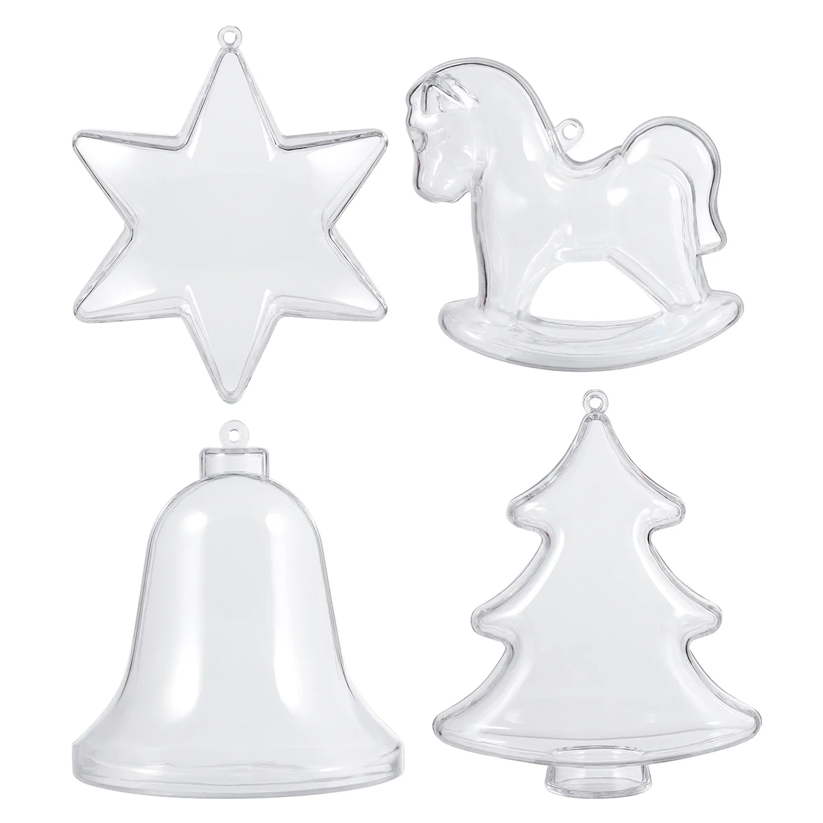 

4pcs Star Christmas Ornaments Clear Plastic Ornaments Christmas Tree Ornaments Tree Toppers Christmas Decor