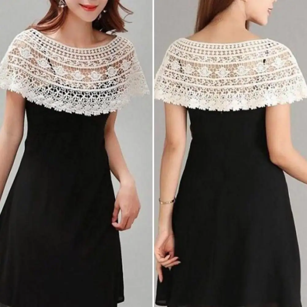 

Useful Dress Cape Eye-catching Bridal Shawl Sun Protection Summer Sweet Lace Dress Shawl Tassels Decor
