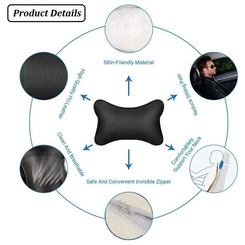 Подушка для шеи Автомобильная 2 шт. дышащая подушка отдыха на шее удобный мягкий