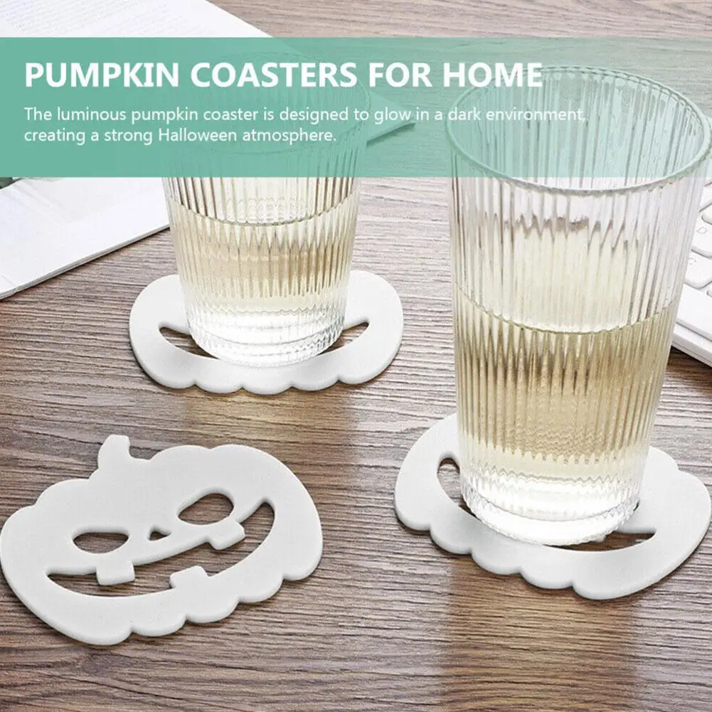 1 шт. подставки для хэллоуина хэллоуин в форме тыквы фосфоресцентные подставки для кофе напитков Термостойкое силиконовое покрытие Q4S6