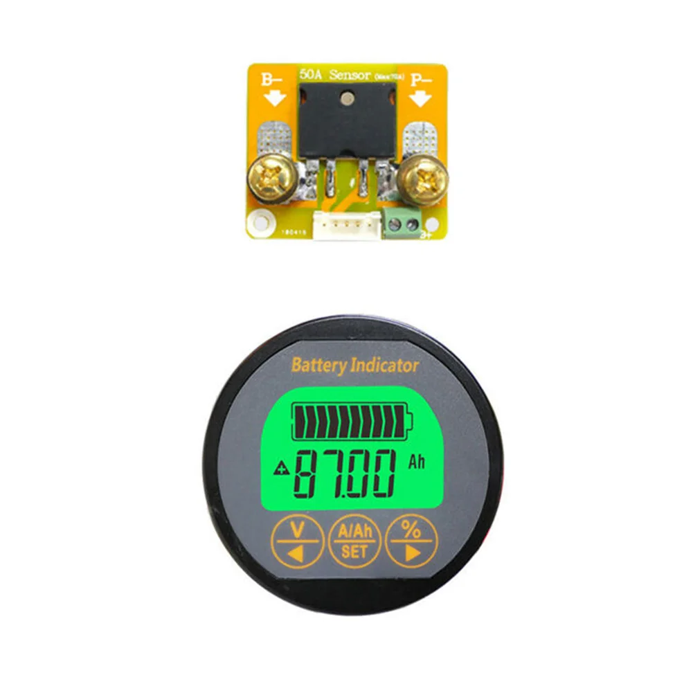 

Voltmeter Battery Monitor Balance Vehicles With 2m Cable 0-350A AH VOLT AMP Capacity Current Sampler DC 0-80V Monitor