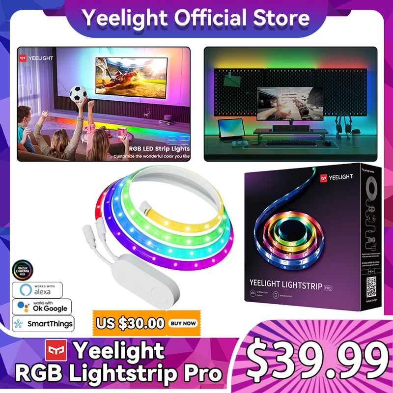 

NEW Yeelight led light strip pro Chameleon smartcolor ambilight RGB YLDD005 lightstrip Work for applehomekit Alexa OkGoogle