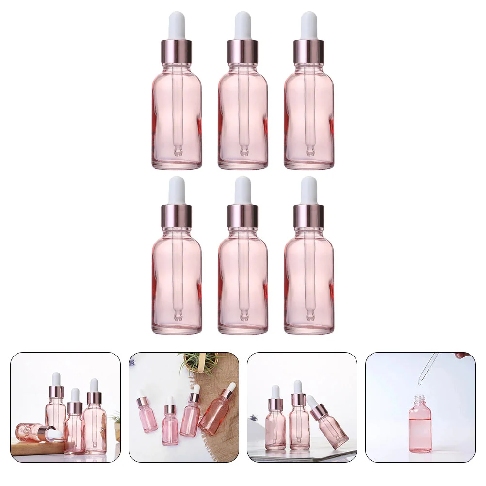 

6 Pcs Ml Dropper Liquids Essential Oil Bottle Bottles Dispensers Perfume Droppers Glass Travel
