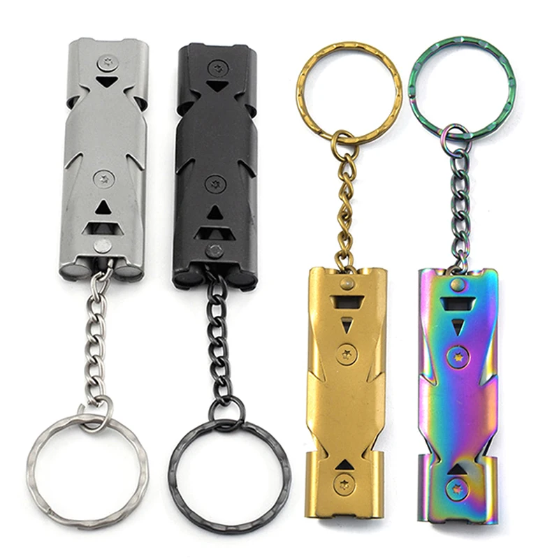 

Outdoor Survival High Decibel Whistle EDC Whistle Tool Cheerleading Whistle Portable Double Pipe Emergency SOS Whistle Keychain